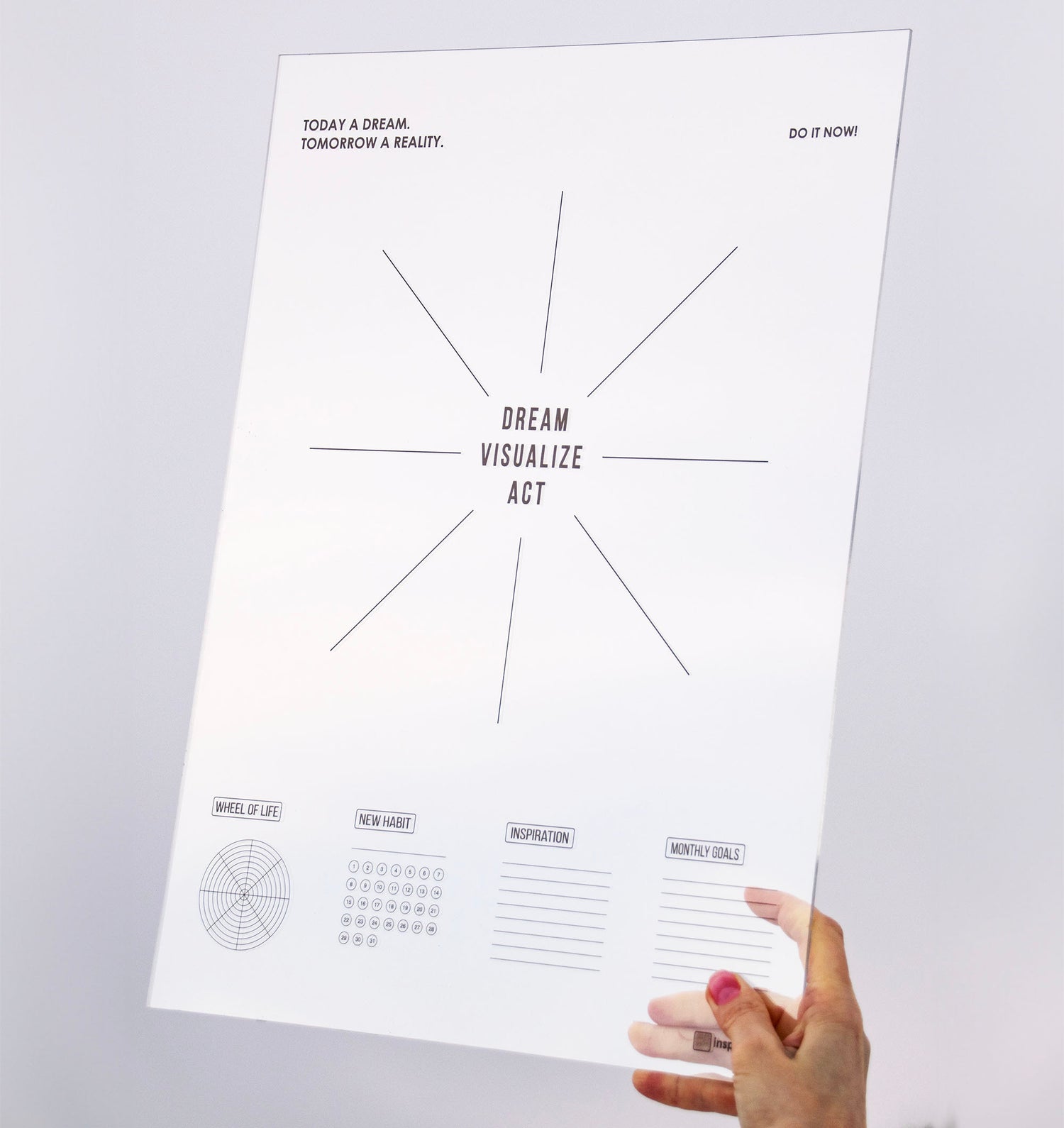VISION BOARD black 500x370 mm (without stickers) - Inspobox | Be inspired